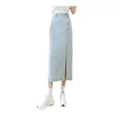 Faldas Midi Ajustadas De Mezclilla Para Mujer Falda Larga Co