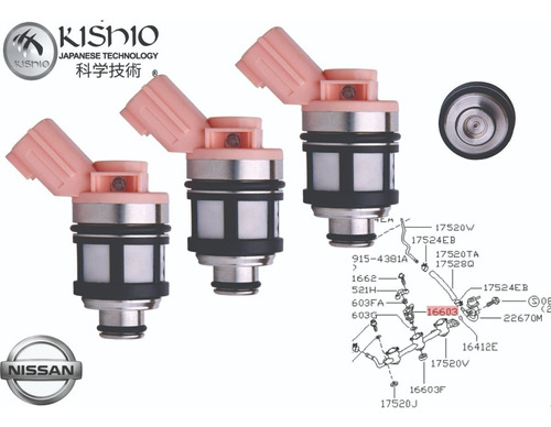 3 Inyectores De Gasolina Nissan Frontier V6 3.3l Solo 01-04 Foto 2