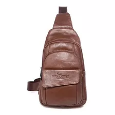 Bolsa Masculina Transversal Couro Genuíno 