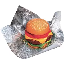 Papel Doble Aluminio Con Antigrasa, Hamburguesas! Pack X 100