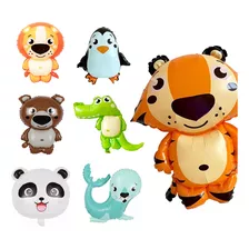 10 Globos Surtidos Animales De Selva Bosque Marinos 45 Cm