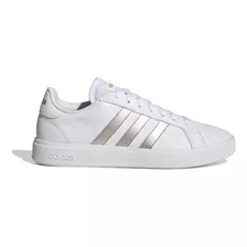 Tenis Casual adidas Grand Court 2.0 Blanco Con Plateado Dama