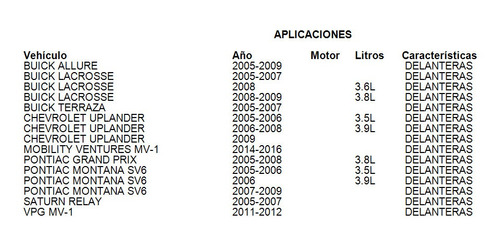 Pontiac Montana 2007 Sv6 Balatas Delanteras Grc Foto 4