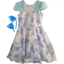 Vestido Floral Azul Princesa Jardim Encantado Frete Grátis 