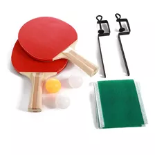 Kit Tênis De Mesa Com 2 Raquetes 1 Rede 3 Bolas Brasport Mb