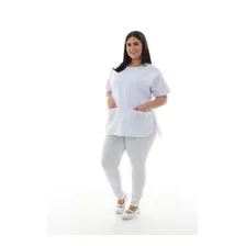 Plus Size - Kit 2 Conjuntos Uniforme Legging Branco - Babá