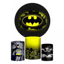 Trio Capa Cilindro + Painel Batman Veste Fácil 1,50m