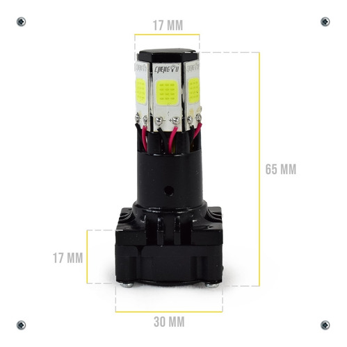 Foco Led Hid 6 Cara Luz Alta Baja Estrobo Moto Con Adaptador Foto 5