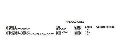 Repuestos Fuel Injection Chevrolet Chevy 2000 1.6 Tomco Foto 3