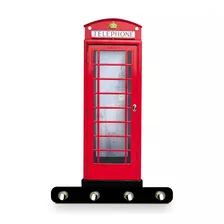 Porta Chaves Decorativo Mdf Londres Telefone Vermelho 2738