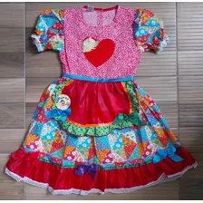 Vestido Infantil De Festa Junina Tam 1 Ao 16 + Bico De Pato