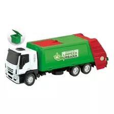 Caminhão Infantil Iveco Tector Coletor Miniatura Usual 342 Cor Branco/verde
