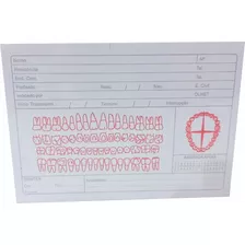 Ficha Clínica Simples Odontológica Pacote Com 100 Fichas