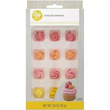 Bright Colors Royal Icing Rose Buds, 12 Count