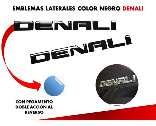 Par De Emblemas Laterales Gmc Denali Color Negro Foto 3