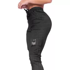 Calça Feminina Jogger Bengaline Cargor Com Bolso E Elastico 