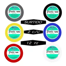 Cinta Aislar Nitto Colores Surtidos 18mt 2 C/u (12pz)