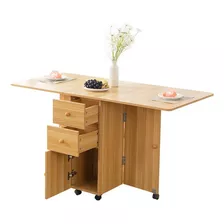 Mesa De Comedor Plegable Con Cajones