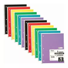 Mead Cuadernos Espirales, Universidad Gobernada, 70 Hojas, Color Colores Variados