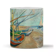 Caneca Vincent Van Gogh Barcos De Pesca Obra De Arte Quadro 