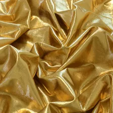 Tecido Malha Metalizada Com Elastano Brilho Dourado 2 Metros