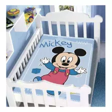 Cobertor De Bebê Infantil Berço Raschel Plus Mickey 90 X 110