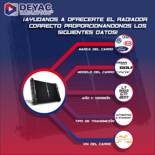 Radiador Gmc Envoy 2006 Deyac T/a 26 Mm Foto 3