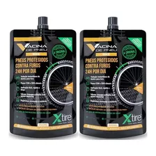 Kit 2 Vacinas De Pneu Para Bike Pouch 350ml Xtire