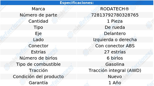 1 Maza De Rueda Del Rainier V8 5.3l 04 Al 07 Rodatech Foto 7