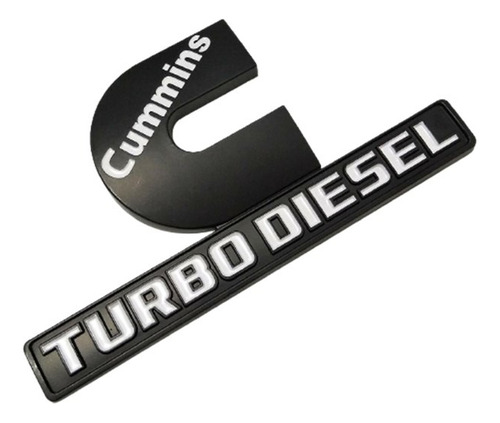 Par De Emblelmas R4m Cummins Turbo Diesel Negro/blanco Foto 3