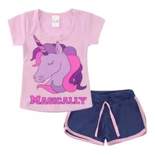 Conjunto Infantil Menina Bebê Verão Magically Rosa