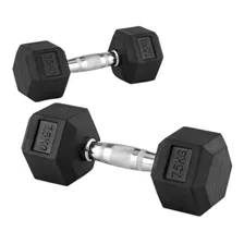 Mancuernas Hexagonales De Caucho 7.5kg Gimnasio En Casa