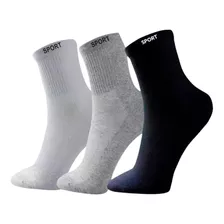 12 Pares De Meias Masculinas Cano Alto Grossa Algodão Oferta