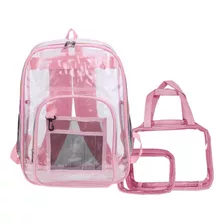 Kit De Mochila Transparente Gran Capacidad Simple 3pcs