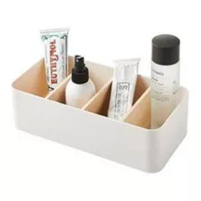 Organizador Nordico Escritorio Maquillaje Bambu Pvc Bano Coc