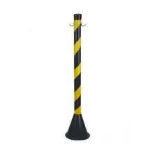 Kit 4 Pedestal Plástico Zebrado Preto/amarelo 90cm Plastcor