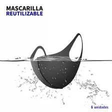 6x Mascarillas Reutilizables Negra Lavable Gruesa Deportivo