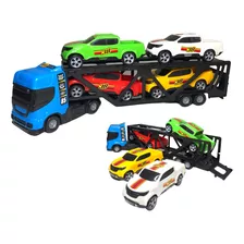 Caminhao De Brinquedo Cegonha Com 4 Carrinhos Infantil