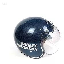 Capacete Aberto Harley Davidson Metal Flake Azul - Tam. 58