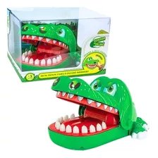 Jogo Mordida Do Jacaré Infantil Crocodilo Verde Aperta Dente