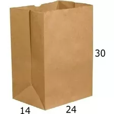 100 Sacos Kraft Delivery Médio Fast Food Entregas 24x30x14