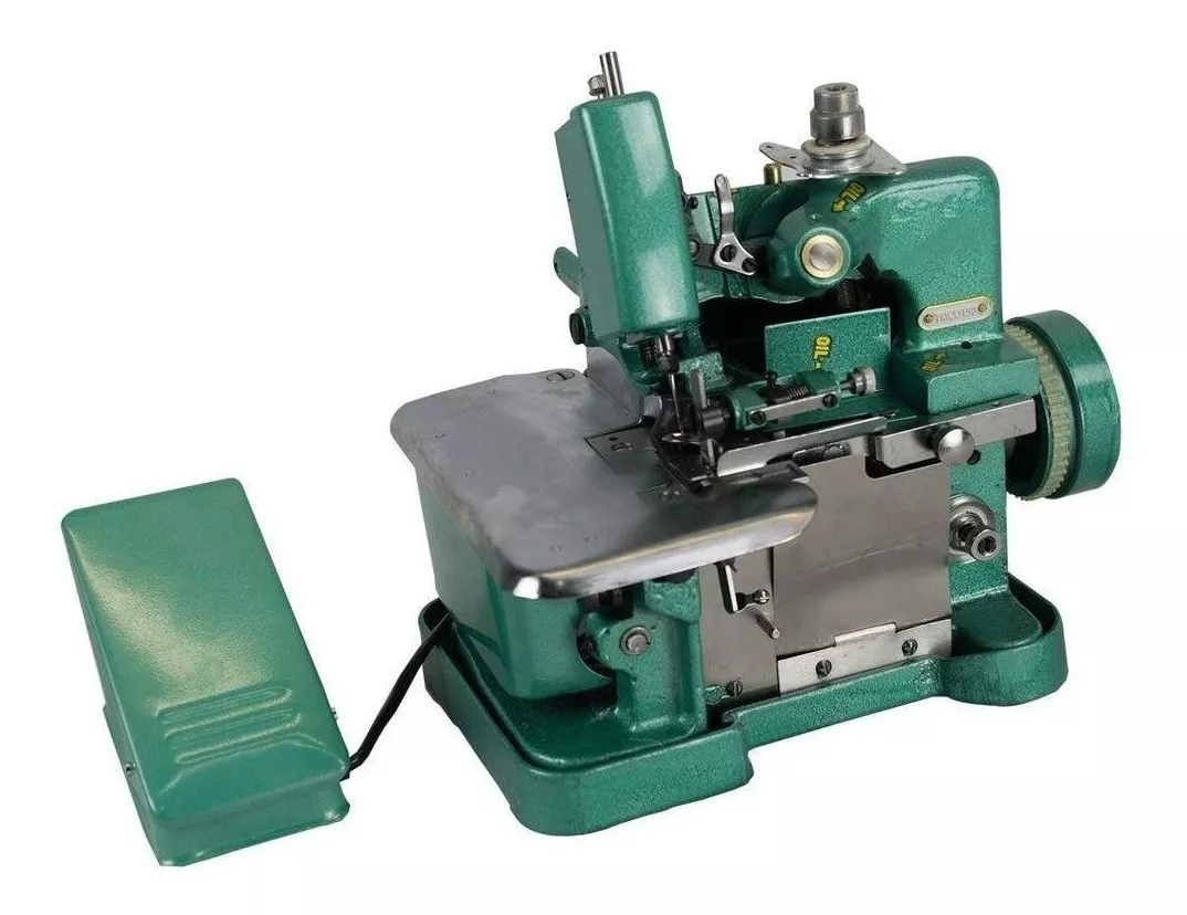 Máquina De Costura Semi Industrial Overlock Fox Gn1-6d Portátil Verde 110v