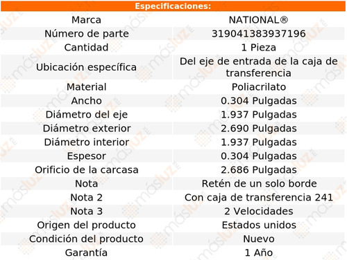 1- Retn Entrada Caja Transferencia W250 1981/1993 National Foto 3