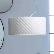 Lustre Pendente Italiano Mariù 60cm Led E27 Branco Italiano