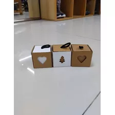 Cajita Cubo 5cm Regalo Sorpresa Con Corazón O Pino Navideño