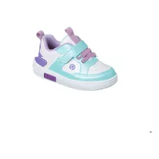 Tênis Infantil Feminino Ortopé Bliss Branco Azul Perolado 