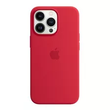 Capa De Silicone Para iPhone 13 Pro Com Magsafe Rojo Liso