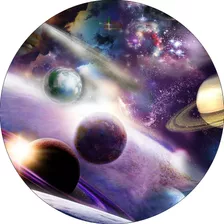Painel De Festa 3d - Galáxia Planetas - 1,50 X 1,50