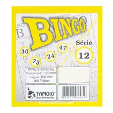Cartela De Bingo Amarela 100 Folhas - 15 Unidades Tamoio