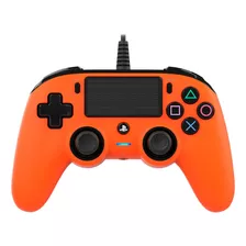 Controle Joystick Nacon Wired Compact Controller For Ps4 Preto E Laranja